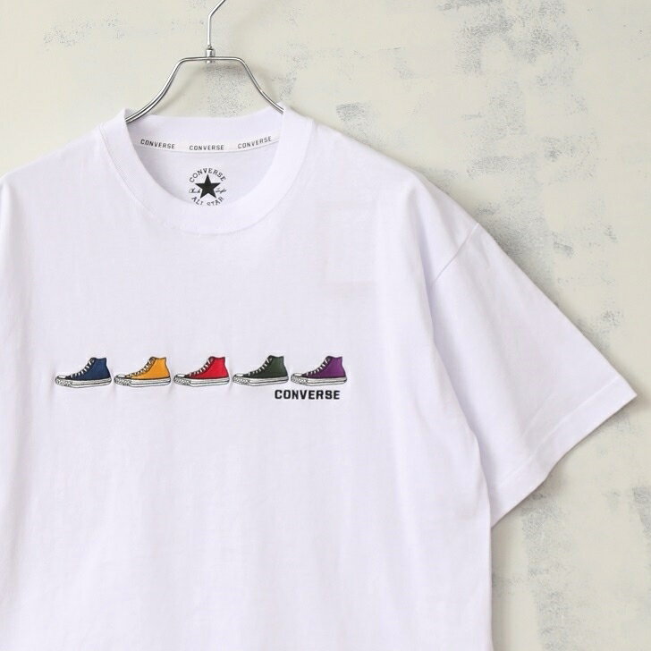 【SALE30%OFFクーポン配布】 【CONVERSE】 コンバース Tシャツ 5シューズ刺繍 サイズ M〜XL コットン100％ メンズ レディース ユニセックス 定番 ベーシック 半袖 韓国 CONVERSETシャツ コンバースTシャツ