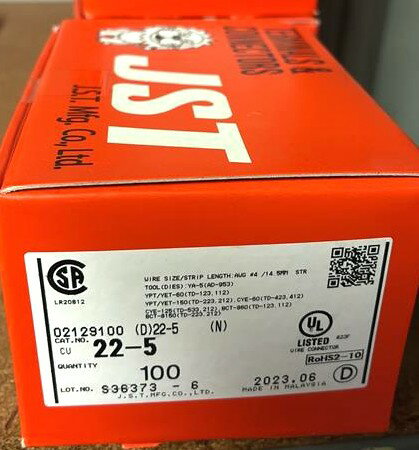 【訳アリ】 日圧 22-5(N) 圧着端子 22-5（N） 100個入