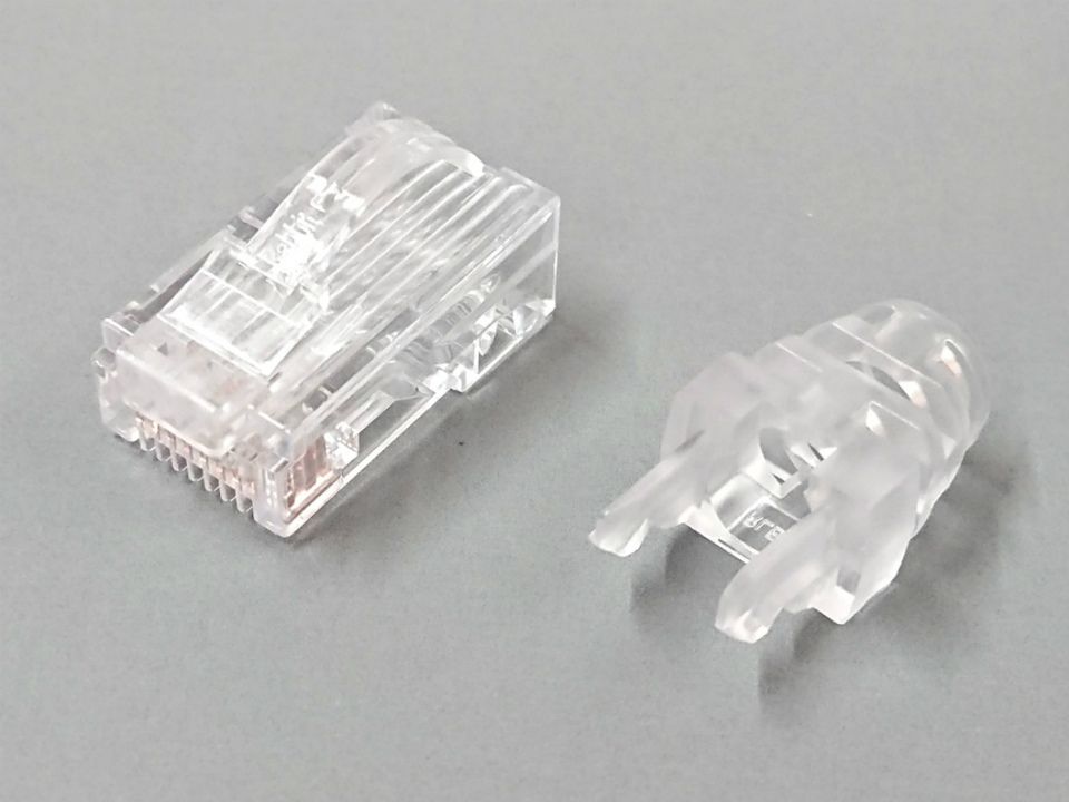 日本製線 Cat5e用 モジュラープラグ（ラビットラッチ）ブーツ付き RLP5E88B※100個入り