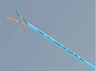 通信興業 Cat5e LANケーブル 100BASE-TX対応2対ケーブル単線導体 300m巻 TSUNET-EX...