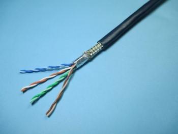 冨士電線 H12-HFS-TPCC5-25m Cat5e プラグ付シールドタイプ高遮へい 耐熱125℃ LANケーブル (濃青) 25m ..
