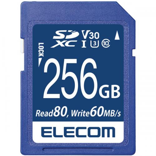 ELECOM MF-FS256GU13V3R SDXCJ[h/f[^T[rXt/rfIXs[hNXΉ/UHS-I U3 80MB/s 256GB