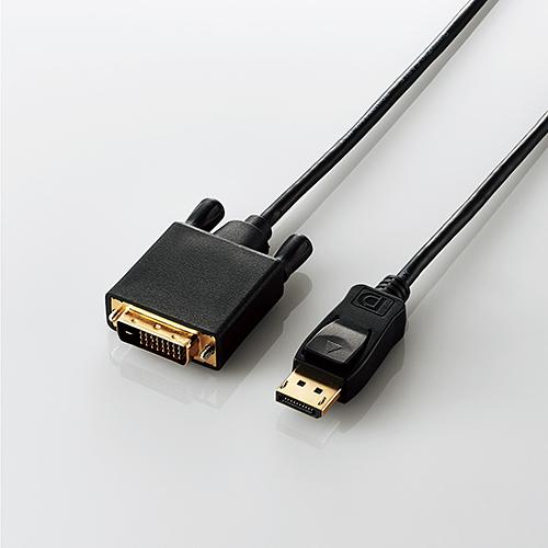 ELECOM CAC-DPDVI10BK ϊP[u/DisplayPort - DVI/1.0m/ubN