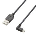 ELECOM TB-AMBXL2U12BK タブレット用microUSBケーブル/充電通信対応/L字/2A出力/A-microB/USB2.0/ブラック/1.2m