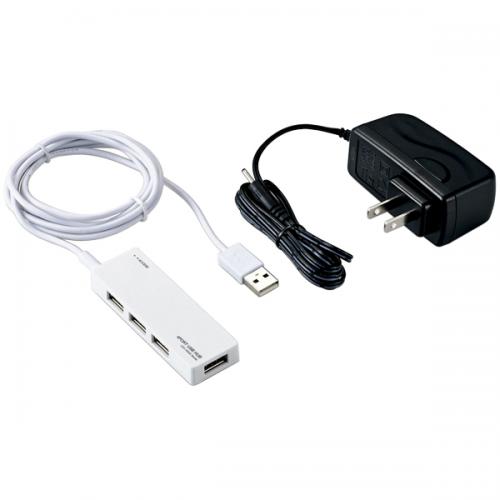 ELECOM U2H-AN4SWH USB2.0ϥ/ACץ/եѥ/4ݡ/ۥ磻