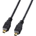 サンワサプライ KE-13DV-2BK IEEE1394ケーブル(4pin-4pin・2m・ブラック)(2)