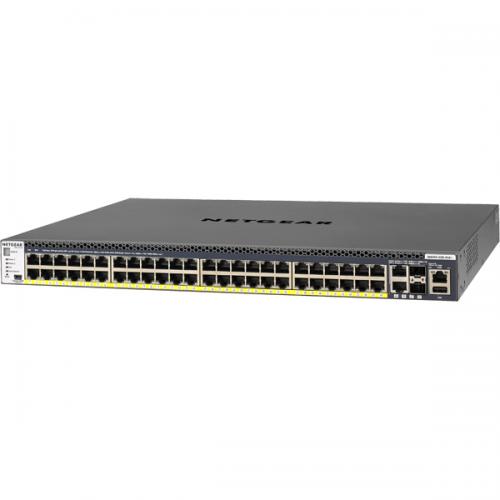 NETGEAR GSM4352PA-100AJS M4300-52G-PoE+ 1000BASE-T 48ポート（PoE+対応） + 10GBASE-T 2ポート + 10G SFP+ 2スロット Layer3マネージスイッチ（スタッカブル） 480W budget 【ライフタイム保証】