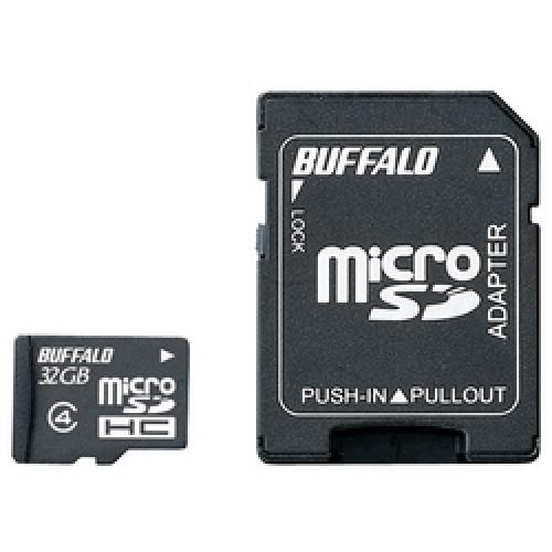 BUFFALO RMSD-BS32GAB hdl Class4Ή microSDHCJ[h SDϊA_v^[tf 32GB