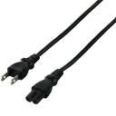 BUFFALO BSACC0520BKA 電源ケーブル 2ピンソケット(メス)⇔2ピンプラグ(オス) 2.0m ブラック