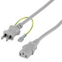 BUFFALO BSACC0620GYA 電源ケーブル 3ピンソケット(メス)⇔2ピンプラグ(オス) 2.0m グレー