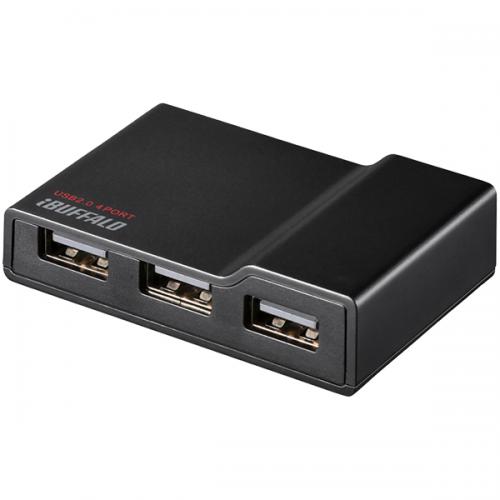 BUFFALO BSH4A11BK USB2.0 TV PC対応セルフパワー4ポートハブ ブラック