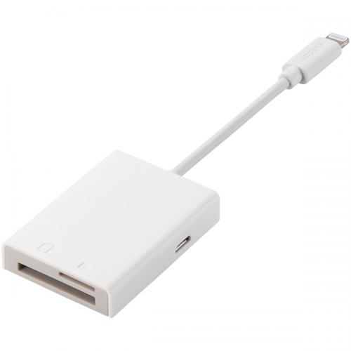 ELECOM MR-LC201WH Lightningɥ꡼/SD+microSDб/USB Type-CѴץ°/֥7cm/ۥ磻