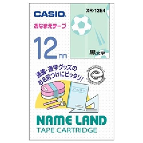 CASIO XR-12E4 ネームランド用おなまえテープ 12mm サッカーボール柄