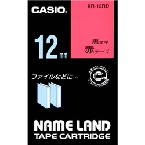 乐天商城 - CASIO XR-12RD ネームランド用スタンダードテープ 12mm 赤/黒文字