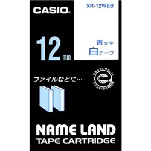 Rakuten - CASIO XR-12WEB ネームランド用スタンダードテープ 12mm 白/青文字