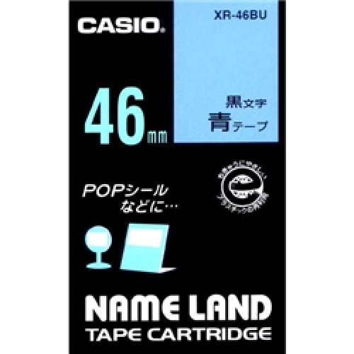 乐天商城 - CASIO XR-46BU ネームランド用スタンダードテープ 46mm 青/黒文字