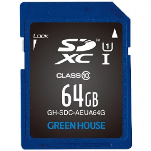グリーンハウス GH-SDC-AEUA64G データ復旧サービス付 SDXCメモリーカード UHS-I クラス10 64GB グリーンハウス GH-SDC-AEUA64G データ復旧サービス付 SDXCメモリーカード UHS-I クラス10 64GB