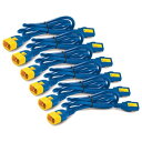 シュナイダーエレクトリック(旧APC) AP8704S-WWX590 Power Cord Kit (6 ea) Locking C13 to C14 1.2m Blue