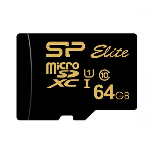 Silicon Power(VRp[) SP064GBSTXBU1V1GSP Golden Series-Elite microSDXCJ[h UHS-I U1 Class10 64GB