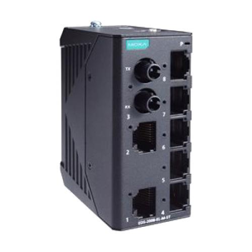 乐天商城 - MOXA EDS-2008-EL-M-ST-T 8ポート エントリータイプ アンマネージドイーサネットスイッチ メタル筐体 マルチモード STコネクタ 動作温度拡張品