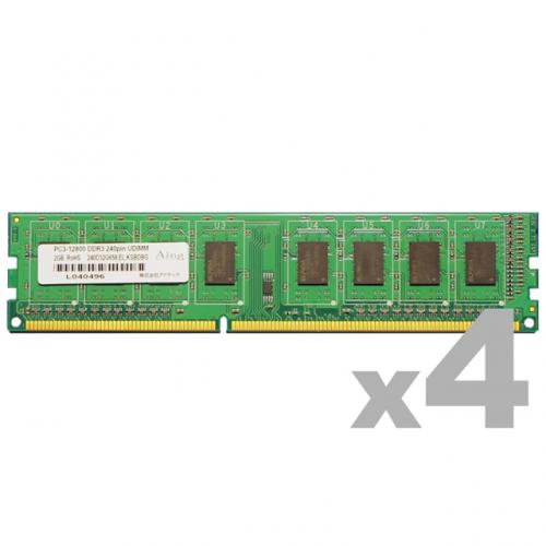 ADTEC ADS12800D-8G4 DDR3-1600 240pin UDIMM 8GB×4枚