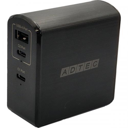 ADTEC APD-A105AC2-BK Power DeliveryΉ GaN AC[d/105W/USB Type-A 1|[g Type-C 2|[g/ubN
