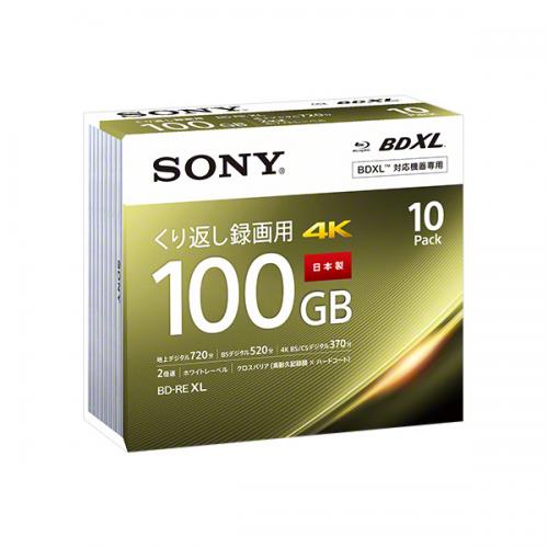 Sony 10BNE3VEPS2 日本製 ビデオ用BD-RE XL 書換型 片面3層100GB 2倍速 ホワイトワイドプリンタブル 10..