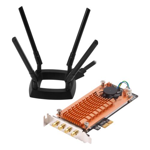 型番:QWA-AC2600/AJANコード:4573185032327QWA-AC2600は、2.4/5GHzデュアルバンドデュアルコンカレント(DBDC)、4 x 4マルチユーザーMIMO (MU-MIMO)対応の、ロープロファイルPCIe 2.0 x1ワイヤレスアダプターです。2つのQualcomm QCA9984 NICを内蔵し、最大2533Mbps (IEEE 802.11n (2.4GHz)：800MbpsとIEEE 802.11ac (5GHz)：1733Mbps)を実現します ◆ NAS本体と同時発注必要 (NASに組み込んで出荷します)、当型番単体での注文はお受けできません。