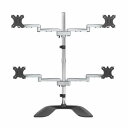 StarTech.com ARMQUADSS 4面液晶モニタースタンド水平可動式3関節アームスチール&アルミVESA規格32インチモニタ対応