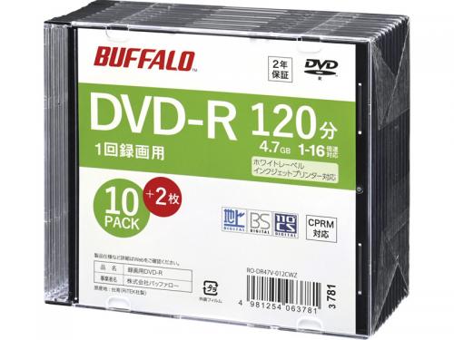 BUFFALO RO-DR47V-012CWZ إǥ DVD-R Ͽ 120ʬ ˡͥͥ 10+2