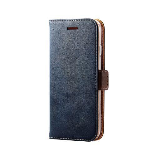 樂天商城 - ELECOM PM-A22SPLFYNV iPhone SE 第3世代/SE 第2世代/8/7用レザーケース/手帳型/耐衝撃/磁石付き/ステッチ/クリアケース/ネイビー