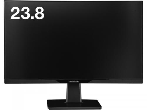 グリーンハウス GH-LCW24P-BK 23.8型ワイド液晶ディスプレイ/1920×1080/HDMI、USB Type-C/ブラック/スピーカー/5年保証フル保証/FSAパネル採用
