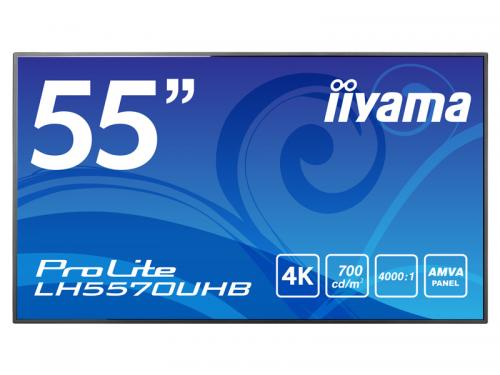 iiyama LH5570UHB-B1 サイネージディスプレイ 55型/3840×2160/HDMI x 2/ブラック/スピーカ：無し/メディアプレイヤー機能/24時間連続使用