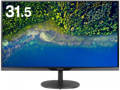 グリーンハウス GH-LCW32C-BK 31.5型ワイド液晶ディスプレイ/1920×1080/HDMI、DisplayPort、mini D-Sub15/ブラック/スピーカー/5年保証フル保証/VAパネル採用