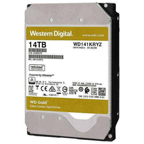 WesternDigital 0718037-872674 WD Goldシリーズ 3.5インチ内蔵HDD 14TB SATA6.0Gb/s 7200rpm/class 512MBキャッシュ搭載 WD141KRYZ