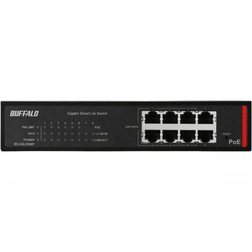 BUFFALO BS-GSL2008P 法人向け Giga対応 PoE Layer2 スマートLiteスイッチ 8ポート