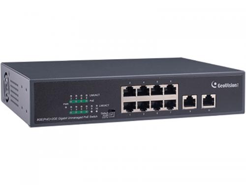 GeoVision GV-APOE0810-V2T1 10/100/1000M PoE+Ή (15.4W  / 1 PoE port) (Œ250m / ]x10Mbps) 8|[gXCb`Onu 1Nۏ