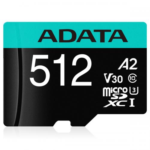 ADATA AUSDX512GUI3V30SA2-RA1 Premier Pro microSDXC 512GB U3 C10 V30 A2