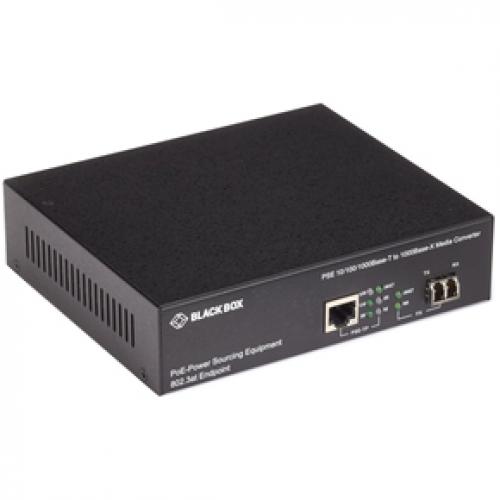 ブラックボックス LPS500A-MM-LC-R3 ギガビットメディアコンバータ PoE マルチモード 850 LC 電源内蔵