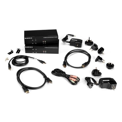 Distributors - ブラックボックス KVXLCH-200 デュアルディスプレイ対応KVMエクステンダーキット (HDMI/USB/CATx/4K対応）