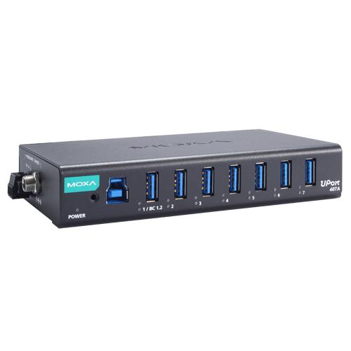 6 Port + - MOXA UPort 407A-T 7ポート産業グレードUSB 3.2ハブ ワイド温度モデル