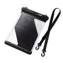 ELECOM TB-WPSR13BK タブレット防水ケース/IPX8/ボタンの押しやすいサイドフレームレスタイプ/ネックストラップ付/8.9~13inch/ブラック