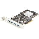 StarTech.com PEXUSB314A2V2 4ポートUSB-A増設PCIExpressインターフェースカード/4つのポートで20Gbpsを共有/USB3.1Gen2(USB3.2Gen2)準拠PCIe拡張カード/標準プロファイル対応