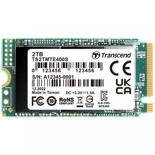 Transcend TS2TMTE400S 2TB PCIe SSD 400S M.2 2242 PCIe Gen3x4 NVMe 3D TLC