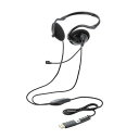 ELECOM HS-NB11SCBK モバイルヘッドセット/両耳ネックバンド/単一指向性マイク/約1.2m/30mmドライバー/Type-C端子/USB-A変換アダプター付き/ブラック(2)