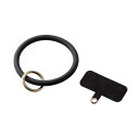 ELECOM P-STHSI2BK スマホハンドストラップ/ストラップホールシート付属(1口タイプ×1枚)/シリコンリング/&me/ブラック(2)