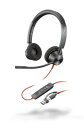 日本HP 8X220AA Poly Blackwire 3320 USB-C+USB-A 変換アダプタ付 両耳 有線モデル ノイズキャンセリングマイク搭載 Microsoft Teams認定モデル