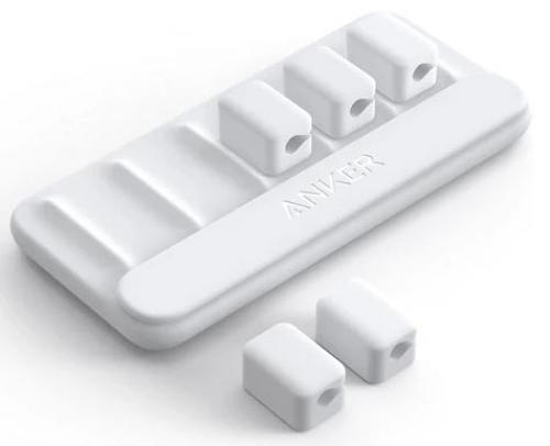 ANKER A8891021 Anker Magnetic Cable Holder マグネット式 ケーブルホルダー ライトニングケーブル USB-Cケーブル Micro USBケーブル 他対応 デスク周り 便利グッズ (ホワイト)