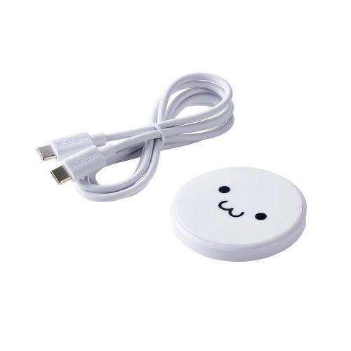 ELECOM W-QA28WF Qi規格対応ワイヤレス充電器/12W/EPP規格対応/卓上/ケーブル付属/1m/しろちゃん