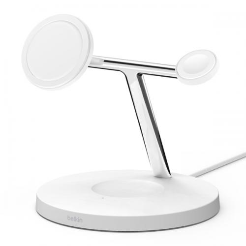 ˡͰBelkin WIZ017dqWH BOOSTCHARGE PRO MagSafe 3-in-1 磻쥹ť 15W ۥ磻